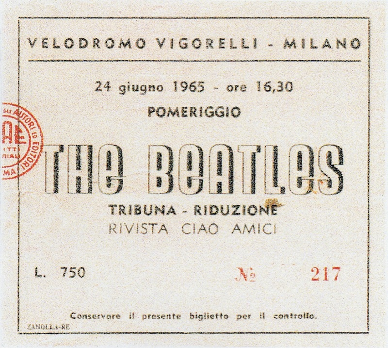 Ticket Velodromo Vigorelli 1965