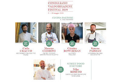 Appuntamenti con la Cucina d'Autore al Conegliano Valdobbiadene Festival: Cracco, Cedroni, Bowerman, Padoan