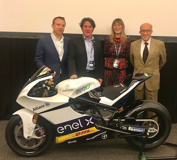 Da Sinistra Francesco Venturini Ceo Di Enel X Title Sponsor Stefano Zanette Livia Cevolini Ceo Di Energica Official Manufacturer Carmelo Espeleta Ceo Di Dorna