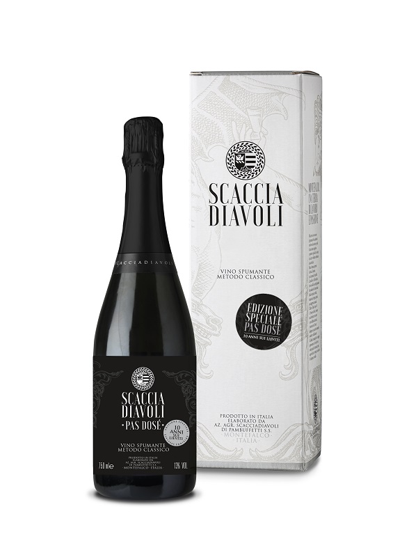 Il grande lancio della Cantina Scacciadiavoli: Spumante metodo classico Pas Dosè edizione speciale, affinato 10 anni sui lieviti