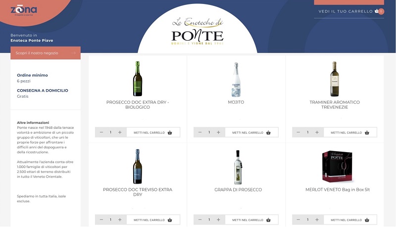 Le enoteche della storica Cantina di Ponte di Piave sono ora anche online