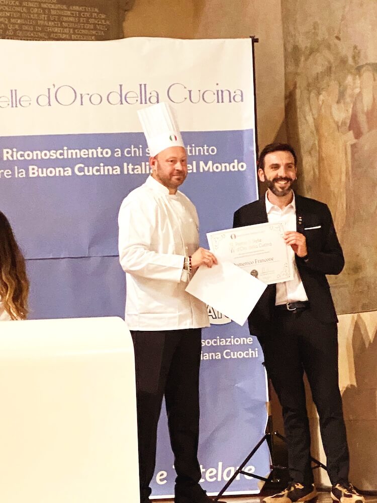 Premio 5 stelle d'oro della cucina a Domenico Francone, executive chef di Castello Banfi Wine Resort